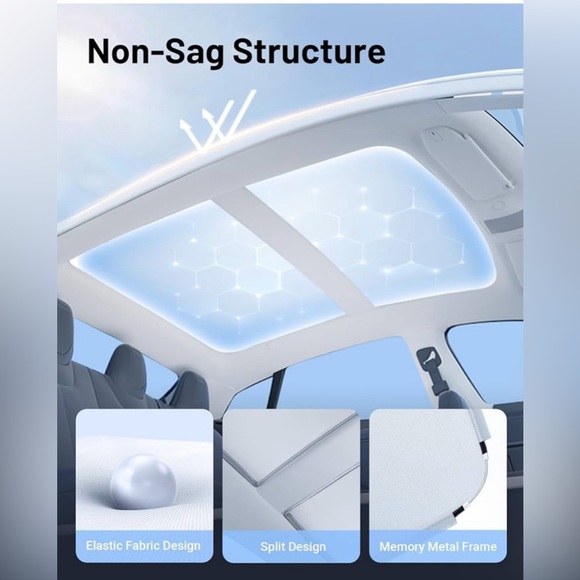 Sunshade Roof Compatible for Tesla Model 3 2017-2024, Blocks 99% UV, 3PCS Grey - Picture 5 of 6
